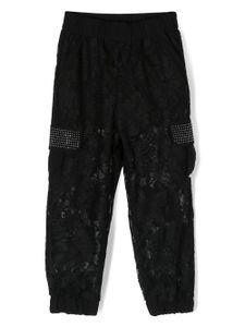 Monnalisa pantalon à superposition en dentelle - Noir