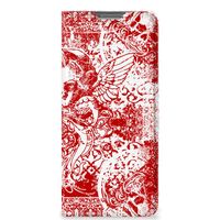 Mobiel BookCase OPPO Find X5 Angel Skull Rood