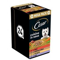 Cesar Cuisine in saus multipack natvoer hond alukuipjes (150 g) 2 verpakkingen (48 x 150 g)