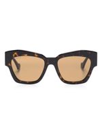 Gucci Eyewear lunettes de soleil oversize à plaque logo - Marron - thumbnail