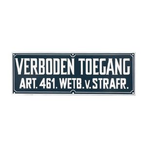 1x Kunststof bordje verboden toegang 12 x 35 cm