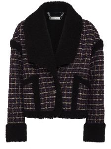 Philipp Plein veste en tweed à motif tartan - Noir