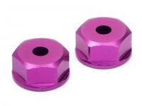 Aluminium bottom shock cap(no groove/purple/2pc - thumbnail