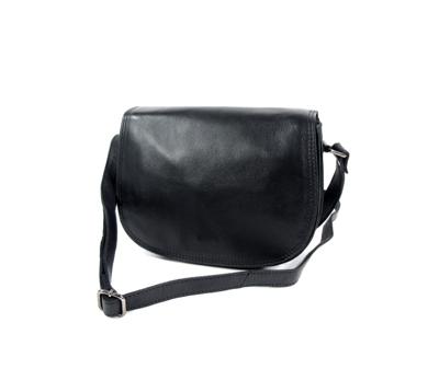 Nappa leren dames schoudertas zadeltas zwart