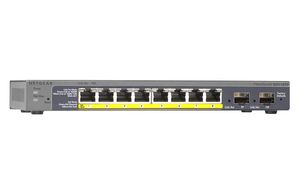 NETGEAR ProSAFE Smart Switch - GS110TP - 8 Power over Ethernet (PoE) poorten met 2 Gigabit Fiber SFP