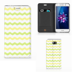 Huawei Y5 2 | Y6 Compact Hoesje met Magneet Waves Yellow