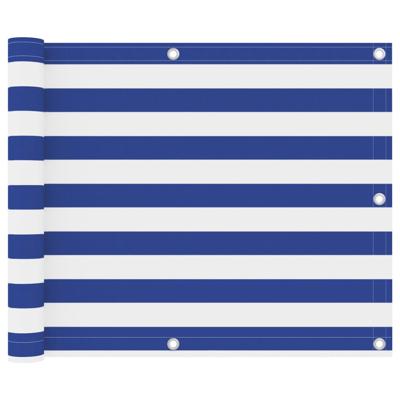 vidaXL Balkonscherm 75x500 cm oxford stof wit en blauw
