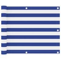 vidaXL Balkonscherm 75x500 cm oxford stof wit en blauw