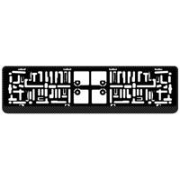 Kunststof kentekenplaathouder 'Click' 52x11cm Carbon-Look ASNP04K