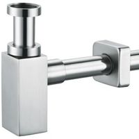 Plieger designbekersifon vierkant 5/4 inclusief muurbuis 30cm inclusief rozet inox 0520067