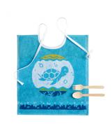 De Witte Lietaer slabbetje Turtle junior 32 x 40 cm katoen