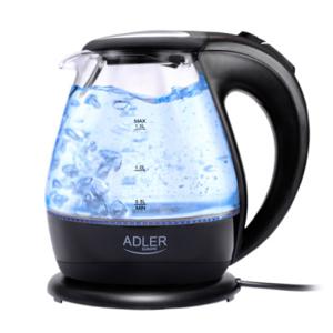 Adler AD 1224 waterkoker 1,5 l 2000 W Zwart, Transparant