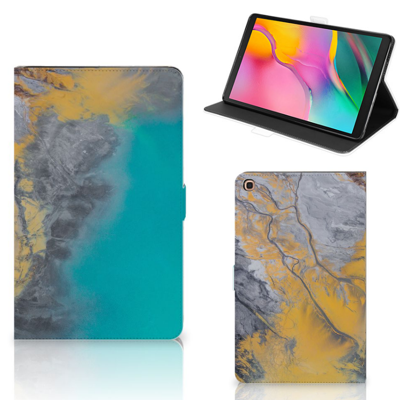 Samsung Galaxy Tab A 10.1 (2019) Leuk Tablet hoesje Marble Blue Gold