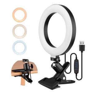 6.3 2700K-5500K Selfie Ring Video Light met klem mount voor online onderwijs make-up video-opname Live Steaming