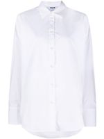 MSGM embroidered-logo cotton shirt - Blanc