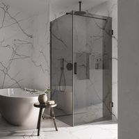 Saniclear Modern Iron rookglas douchecabine 120x90cm met 90cm deur anti-kalk verouderd ijzer - gunmetal