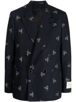 Lardini blazer imprimé à boutonnière croisée - Bleu