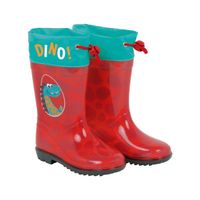 Regenlaarzen junior PVC/textiel rood/turquoise maat 28