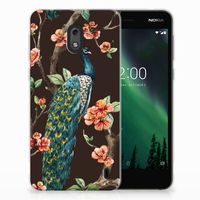 Nokia 2 TPU Hoesje Pauw met Bloemen - thumbnail