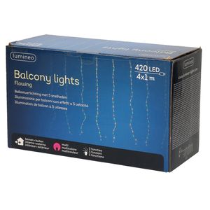 LED gordijnverlichting balkon gekleurd 420 lampjes   -