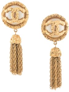 CHANEL Pre-Owned boucles d'oreilles CC à perles artificielles (1993)