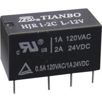 Tianbo Electronics HJR1-2C-L-12VDC Printrelais 12 V/DC 2 A 2x wisselcontact 1 stuk(s)