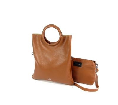 dames schoudertas ELISA H met clutch cognac