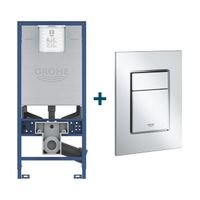 GROHE Rapid SLX inbouwreservoir met frame inclusief GROHE Skate cosmopolitan bedieningsplaat Chroom sw107663/sw336186 - thumbnail