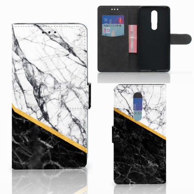 Nokia 3.1 Plus Bookcase Marmer Wit Zwart - Origineel Cadeau Man Nokia 3.1 Plus Bookcase Marmer Wit Zwart - Origineel Cadeau Man