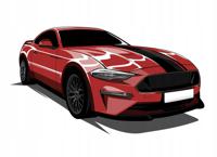 Muursticker - Ford Mustang / Rood - thumbnail