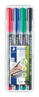 Viltstift Staedtler Lumocolor 313 permanent S set ÃƒÆ' 4 stuks assorti