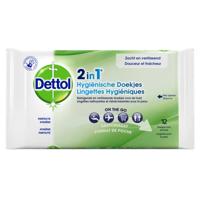Dettol Hygienische Doekjes 2 in 1 - 12 stuks - Handig voor onderweg