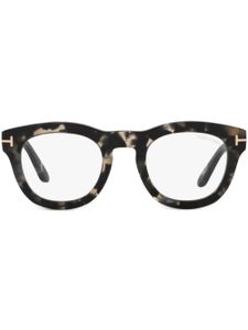 TOM FORD Eyewear lunettes de vue carrées à effet écailles de tortue - Noir