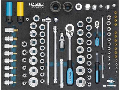 Hazet 163-369/104 Dopsleutelset Metrisch 3/4 (20 mm), 1/4 (6.3 mm), 1/2 (12.5 mm) 105-delig