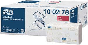 Tork Premium handdoek extra soft, 2-laags, ZZ-fold, systeem H3, wit, 200 sheets, pak van 15 stuks