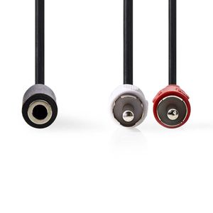 Stereo-Audiokabel | 2x RCA Male - 3,5 mm Female | 0,2 m | Zwart [CAGB22255BK02]