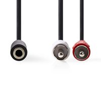 Stereo-Audiokabel | 2x RCA Male - 3,5 mm Female | 0,2 m | Zwart [CAGB22255BK02] - thumbnail