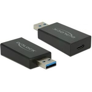 DeLOCK 65689 tussenstuk voor kabels USB 3.1 Gen 2 Type-A USB 3.1 Gen 2 USB Type-C Zwart