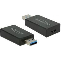 DeLOCK 65689 tussenstuk voor kabels USB 3.1 Gen 2 Type-A USB 3.1 Gen 2 USB Type-C Zwart - thumbnail