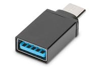 DIGITUS USB 3.0 Adapter- USB Type-C naar USB Type A - Power Delivery - Supersnelheid 5 Gbit/s - Zwart