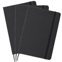 Set van 3x stuks luxe schriftjes/notitieboekjes zwart met elastiek A5 formaat