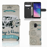Samsung Galaxy A6 2018 Telefoonhoesje met foto Retro VW Bus