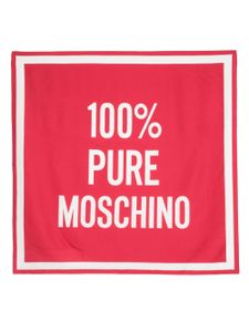 Moschino foulard en soie à logo en jacquard - Rouge