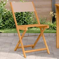 Bistrostoelen 2 st massief acaciahout en stof taupe