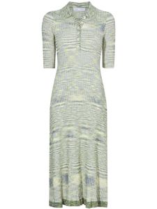 Proenza Schouler White Label robe-polo Space dye en maille nervurée - Bleu