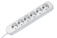 BACHMANN Smart Stekkerdoos, 6-voudig, 1,5 m, meervoudige stekkerdoos wit, 381.247K, bevestiging door schroefgaten en praktische kabelopwikkeling