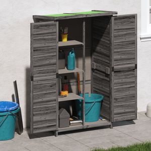 Tuinschuur 83x57x140 cm massief grenenhout grijs