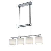 Trio Hanglamp Garda 4-lichts nikkel mat met wit 305400401 - thumbnail