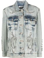 Philipp Plein veste en jean à ornements en cristal - Bleu