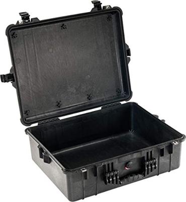 Peli 1600 Schokbestendige Transportkoffer Voor Elektronica, Camera'S En Videoapparatuur, Ip67 Water- En Stofdicht, Capaciteit: 46L, Gemaakt In Duitsland, Zonder Schuim, Kleur: Zwart